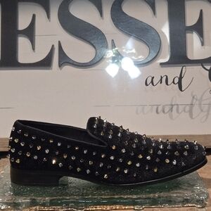 Steve Madden Black Studded Loafers Mens 7.5